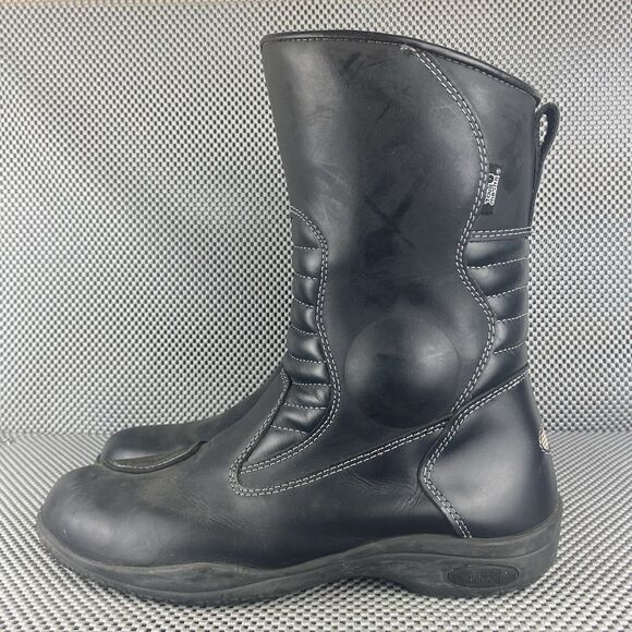 Tour Master Solution Waterproof Motorcycle Riding Boots Mens 11 Black Zipper - Picture 2 of 13